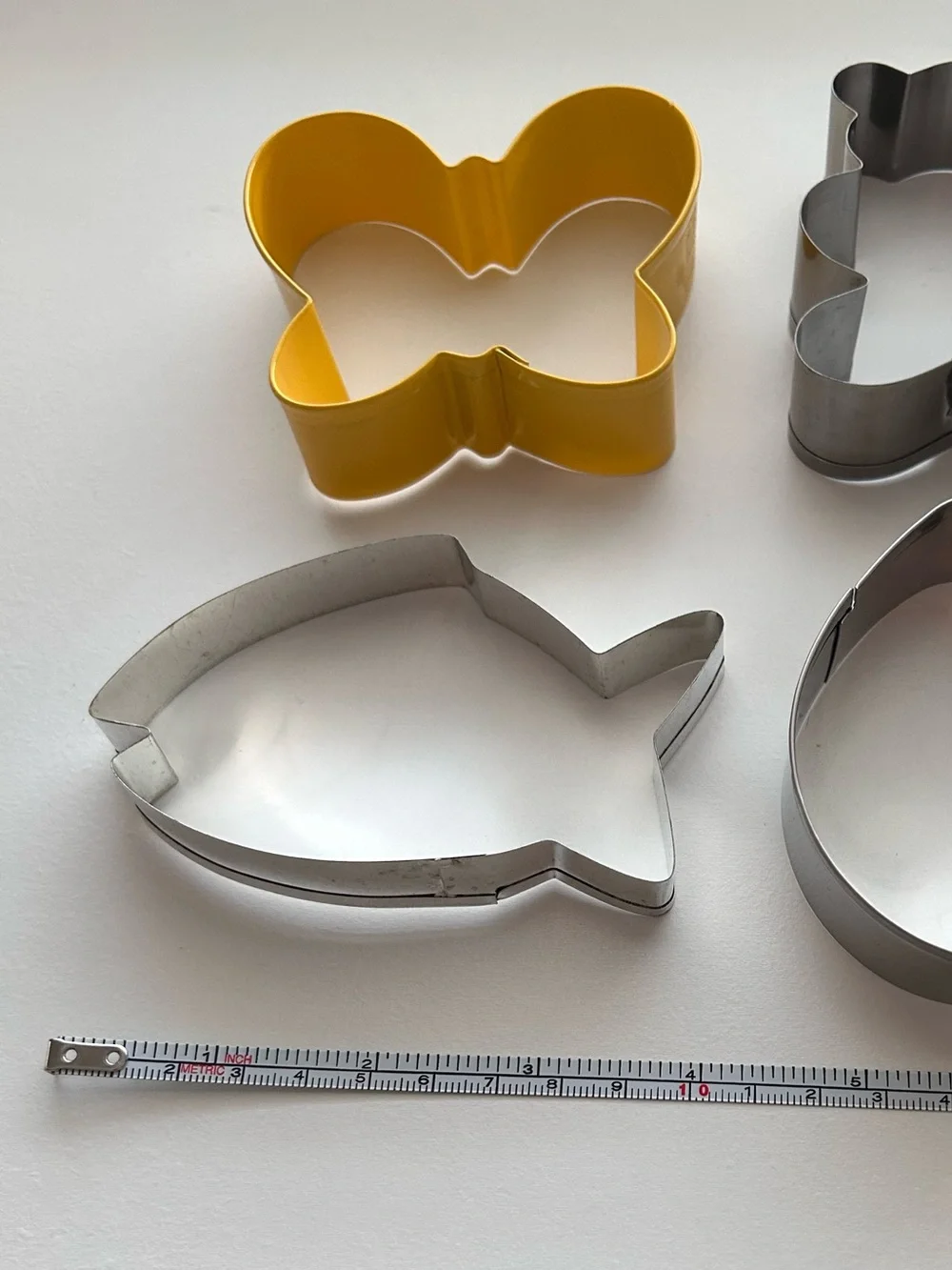 8 Assorted Cookie Cutter Set with Yellow Butterfly & Copper Round